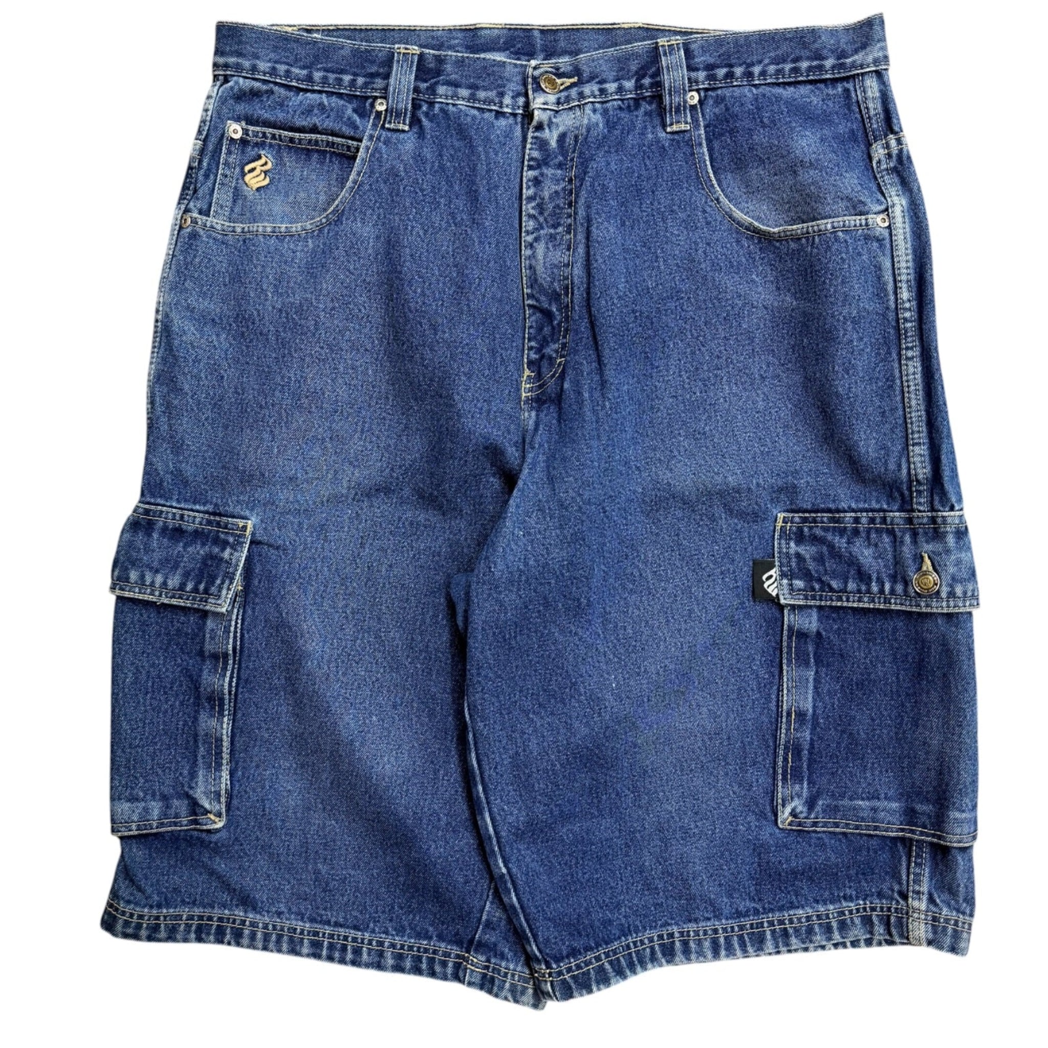Vintage 2000s Rocawear Baggy Blue Denim Jort Shorts 40W
