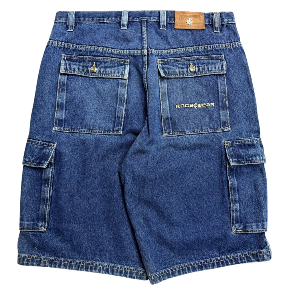 Vintage 2000s Rocawear Baggy Blue Denim Jort Shorts 40W