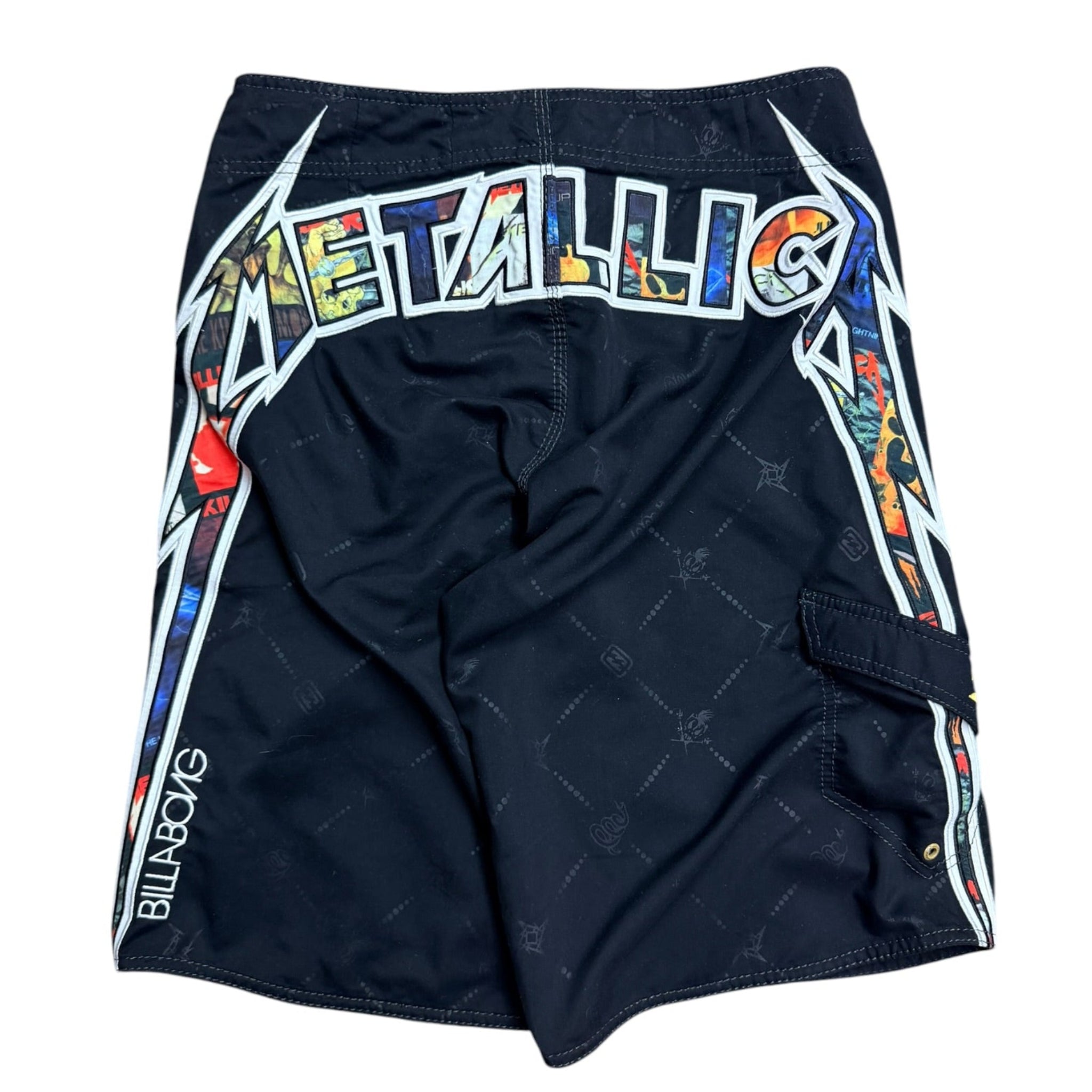Vintage 2000s Billabong Metallica Swim Trunk Shorts 32W