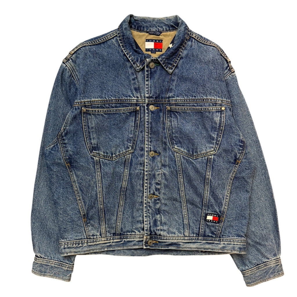 Vintage 90s Tommy Hilfiger Flag Logo Denim Jacket Medium