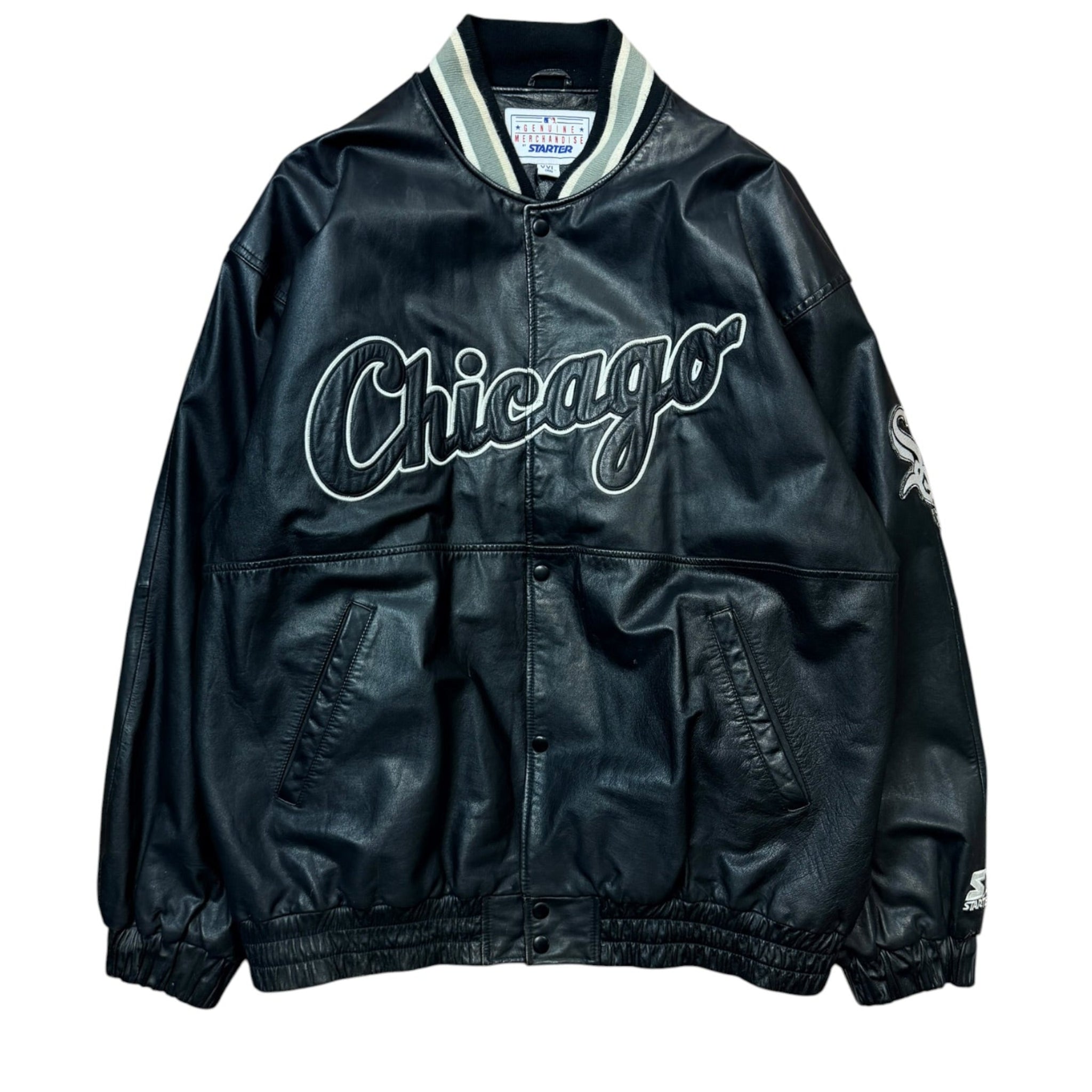 Vintage 1990s White Sox Leather Starter Jacket XL