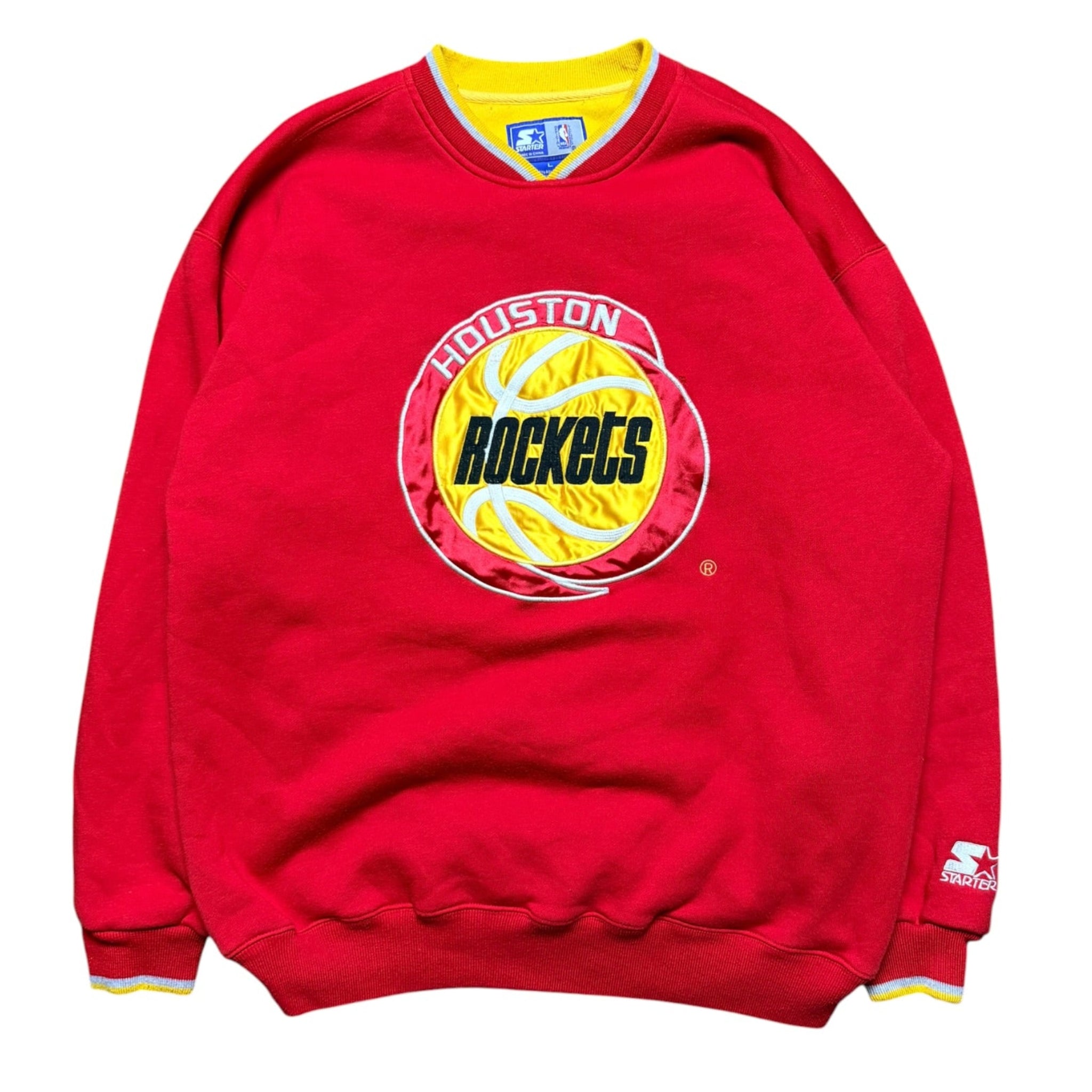 Vintage 1990s Houston Rockets Embroidered Crewneck Sweater Large
