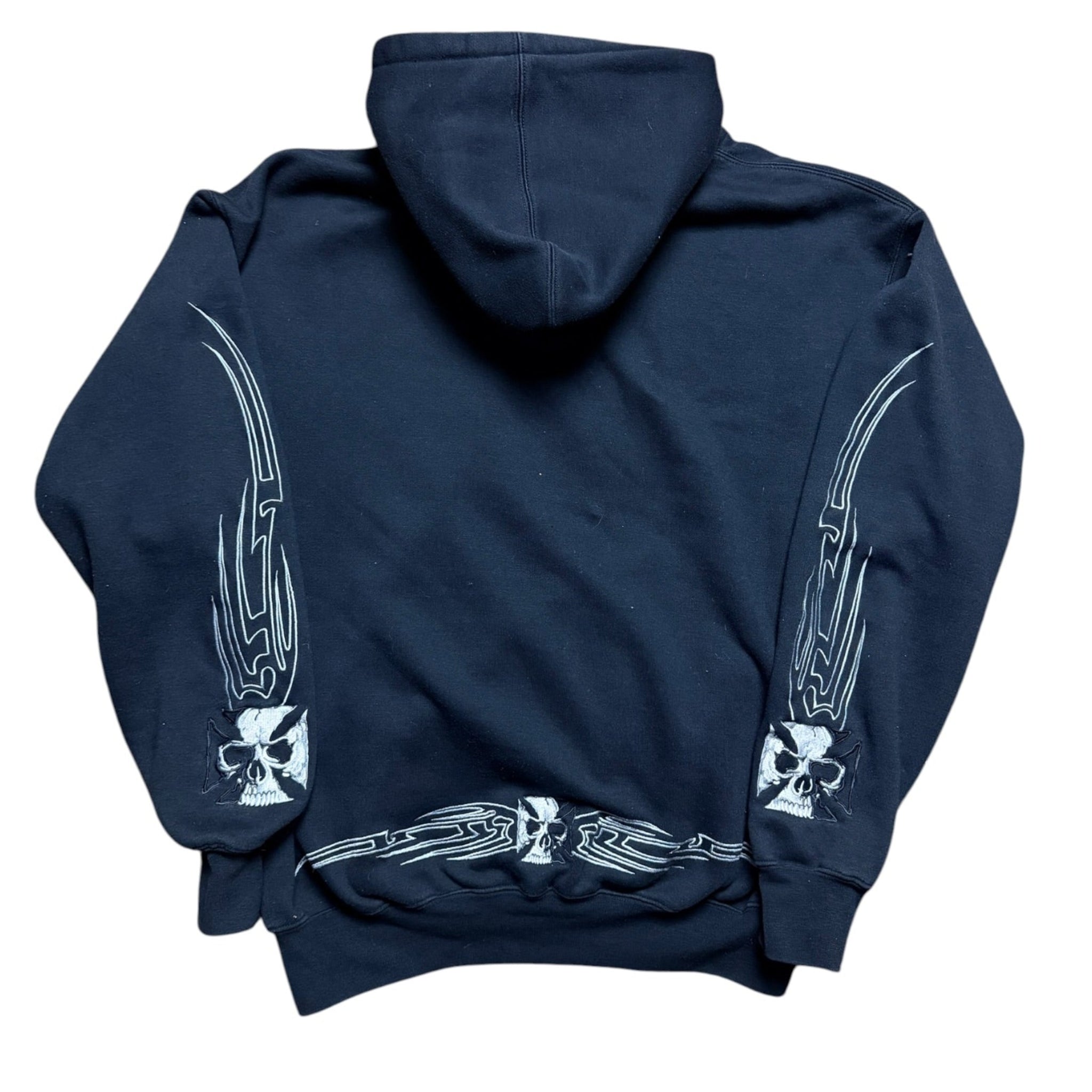 Vintage 2000s Sapphire Lounge Skull Sleeve Graphic Hoodie Medium