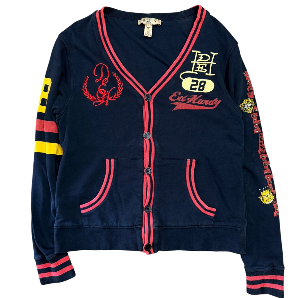 Vintage 2000s Ed Hardy Eagle Cardigan Style Sweater Large
