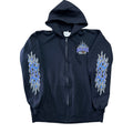 Vintage 2010s Iron Horse Saloon Flame Sleeve Motorcycle Zip Up Hoodie XL