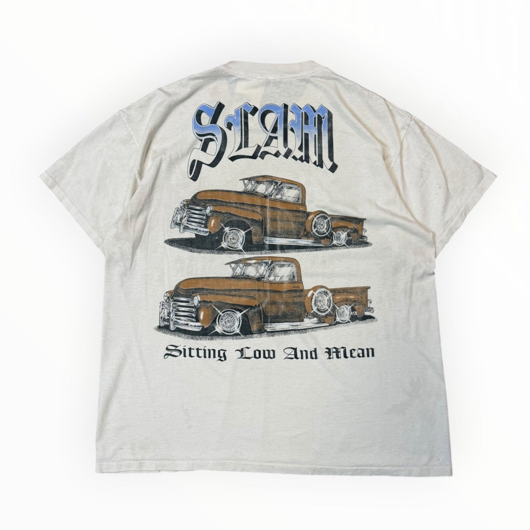 Vintage 1990s Slam Sitting Low And Mean Lowrider Shirt XL