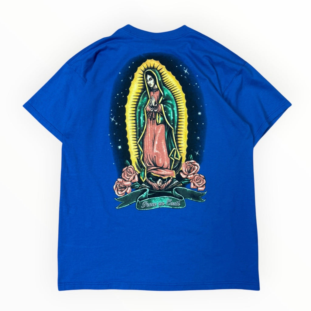 Vintage 1990s Virgin Mary Peace On Earth Chicano Shirt XL