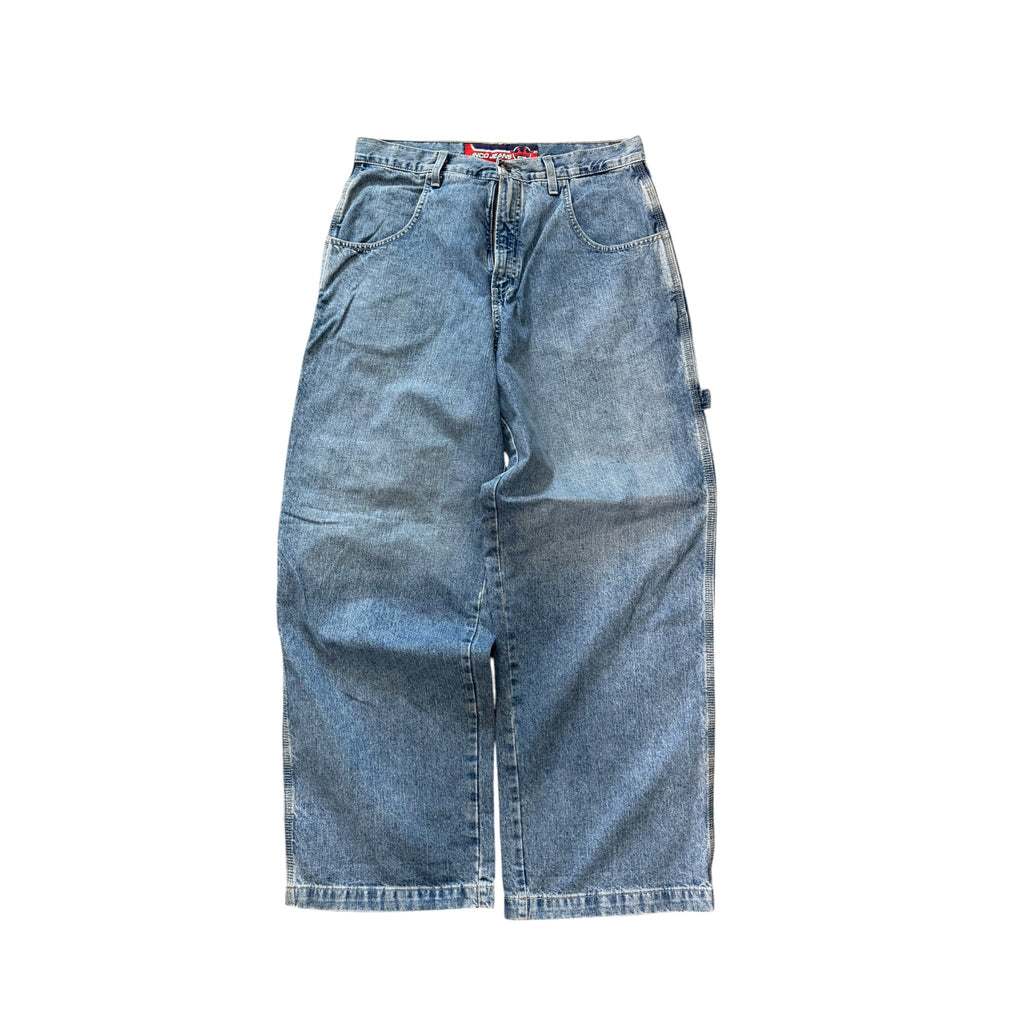 Vintage 1990s Jnco Jean Crown Wide Leg Baggy Denim Pants 34x32