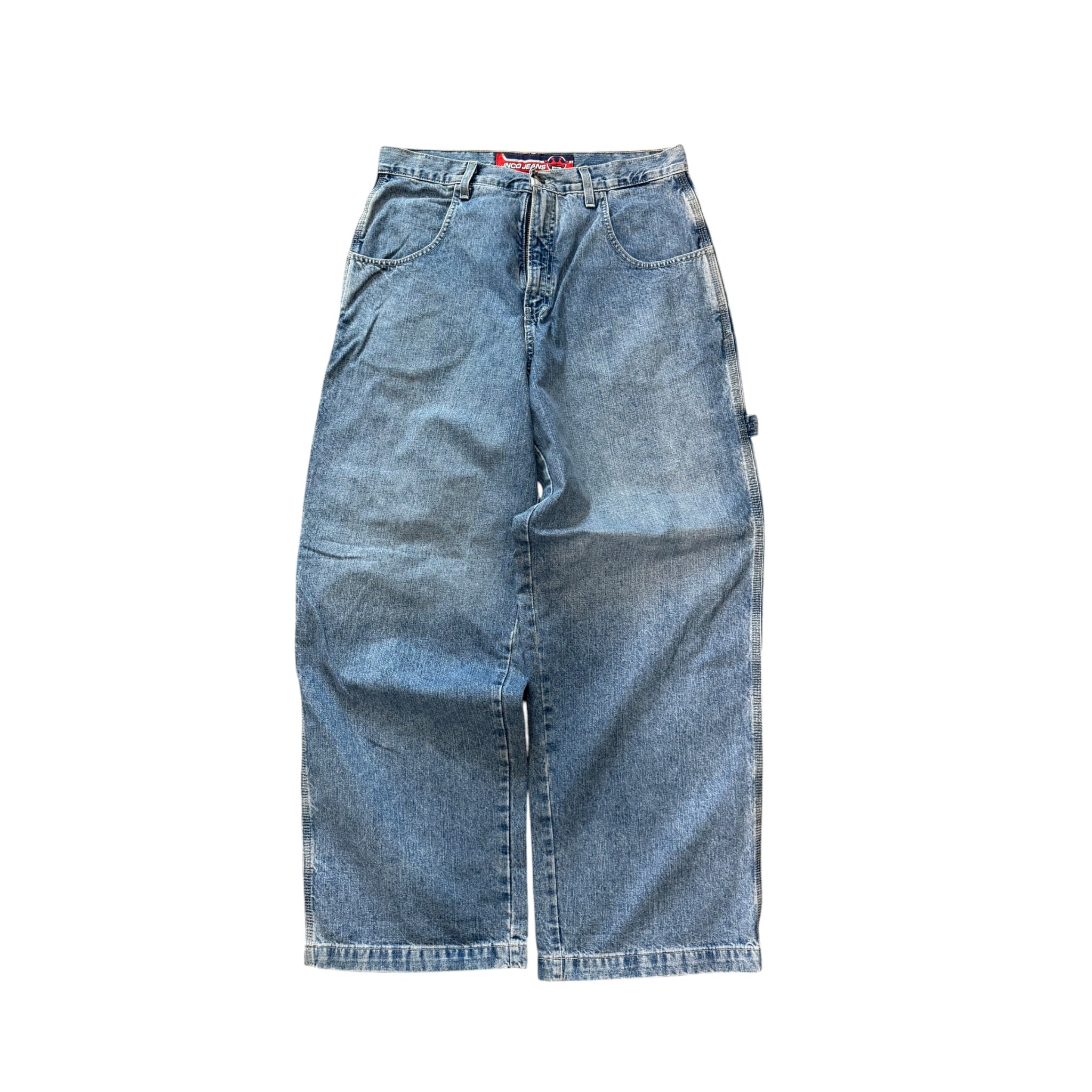 Vintage 1990s Jnco Jean Crown Wide Leg Baggy Denim Pants 34x32