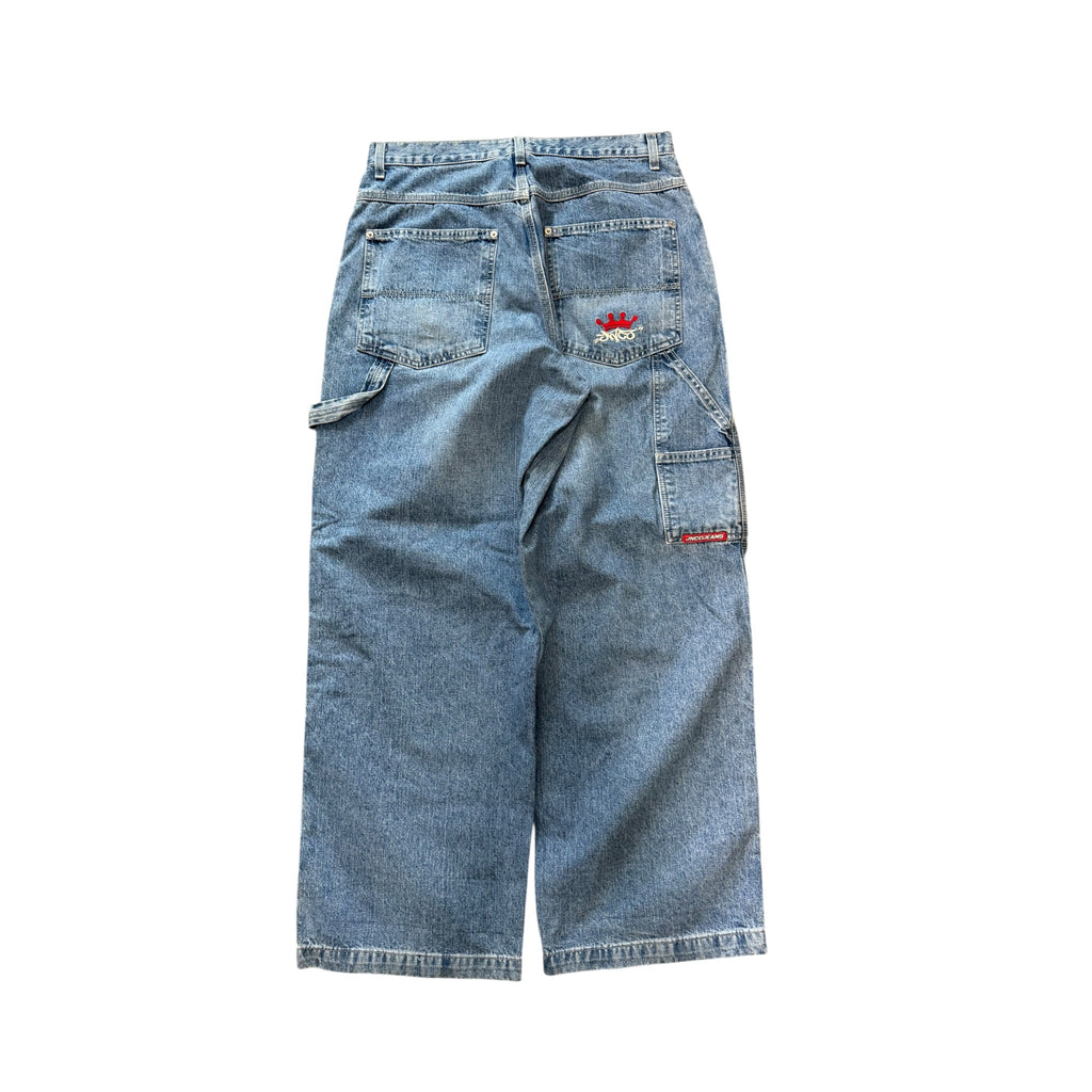 Vintage 1990s Jnco Jean Crown Wide Leg Baggy Denim Pants 34x32