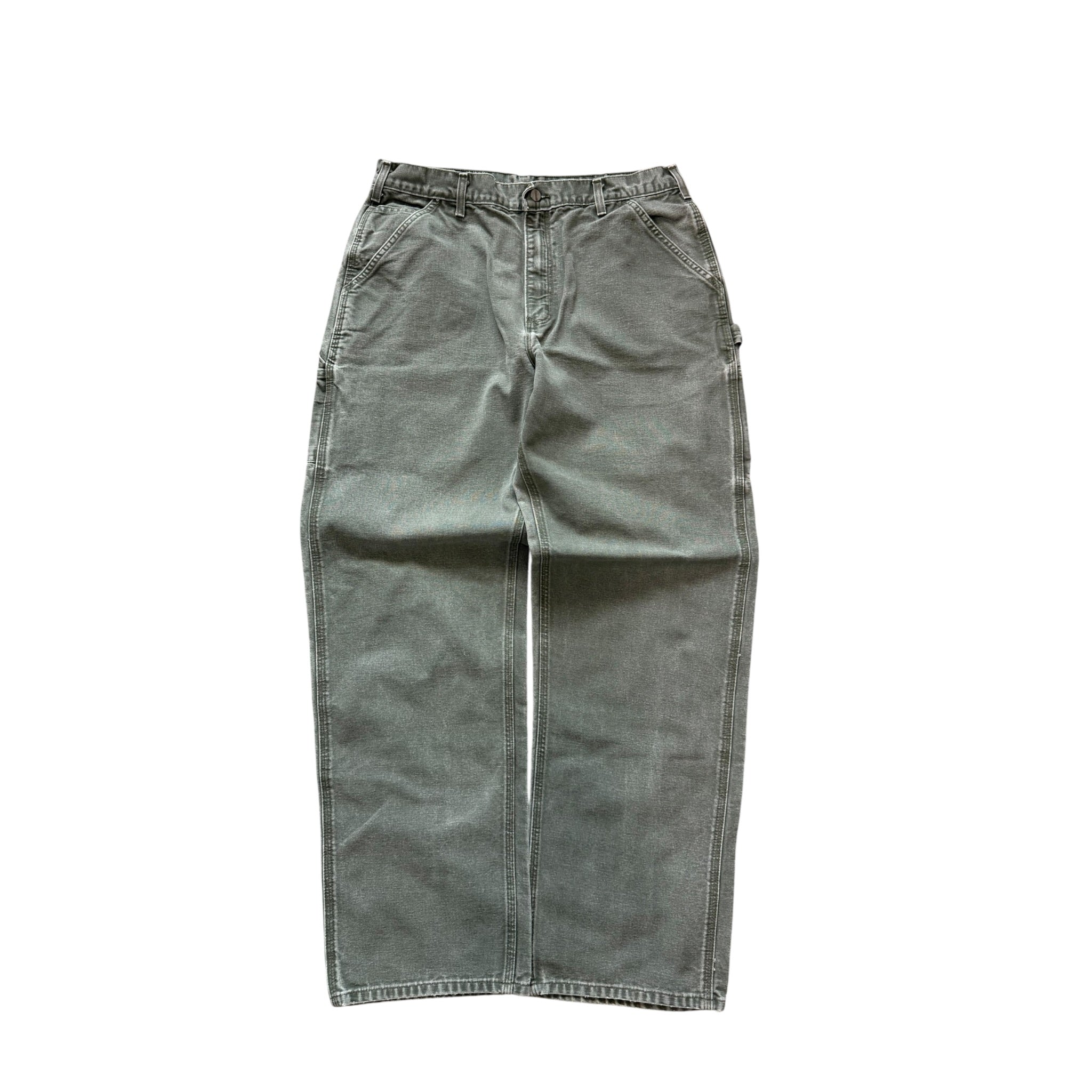 Vintage 2000s Green Carhartt Carpenter Work Denim Pants 36x34