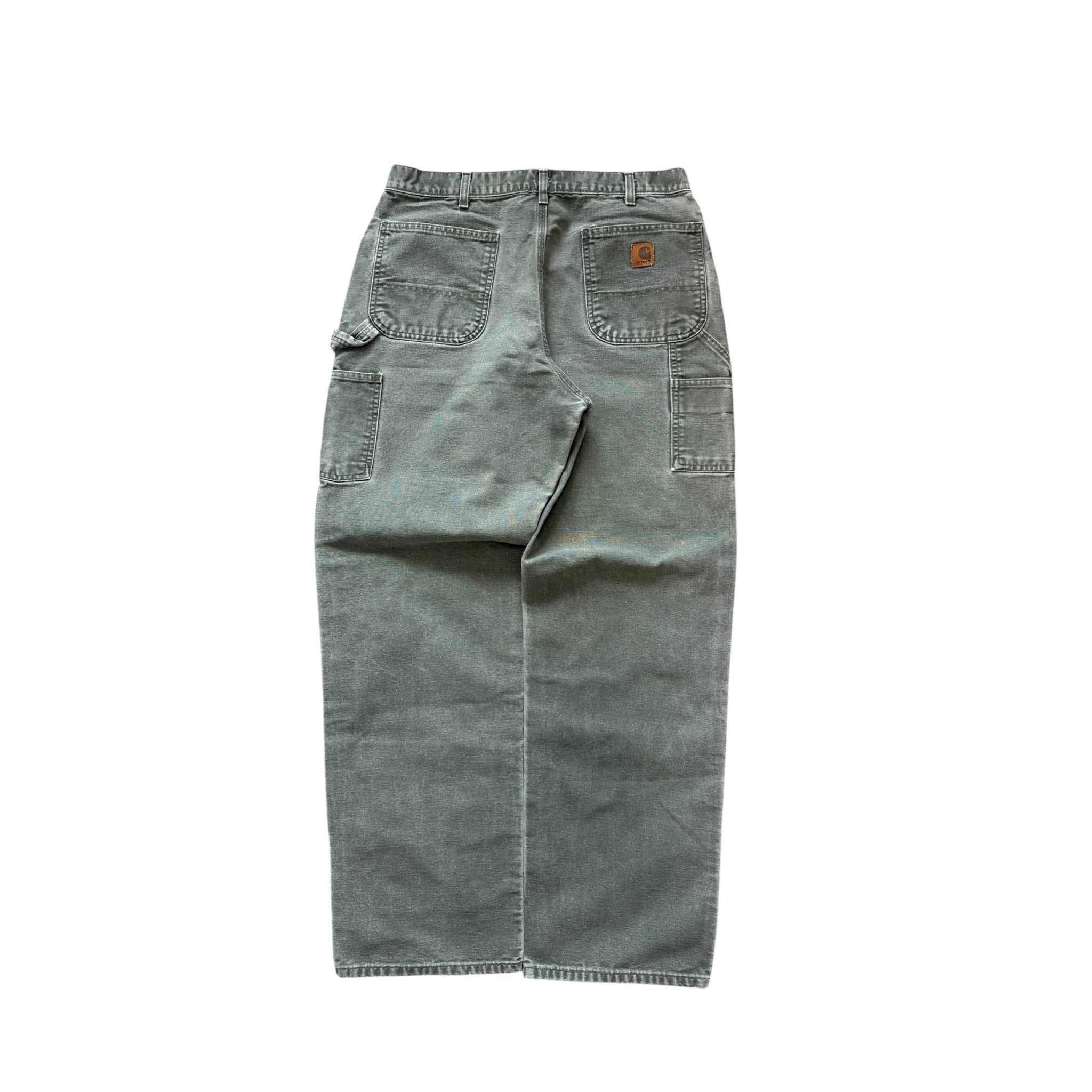 Vintage 2000s Green Carhartt Carpenter Work Denim Pants 36x34