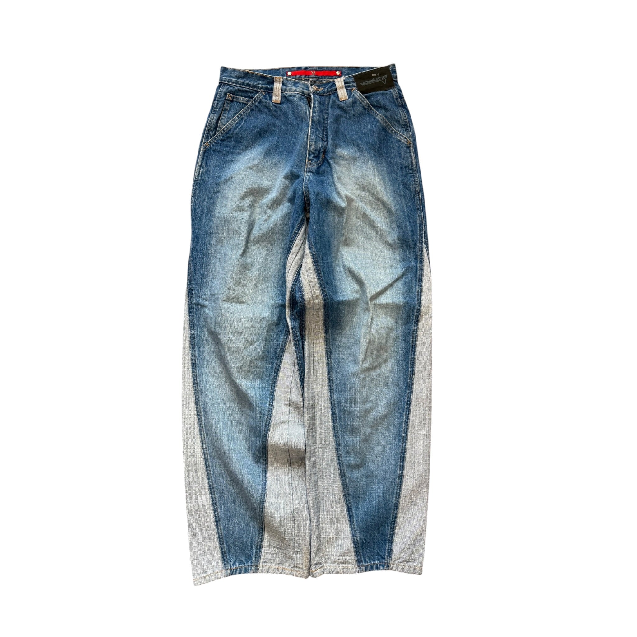 Vintage 2000s Vokal Patchwork Baggy Flare Denim Pants 32x32