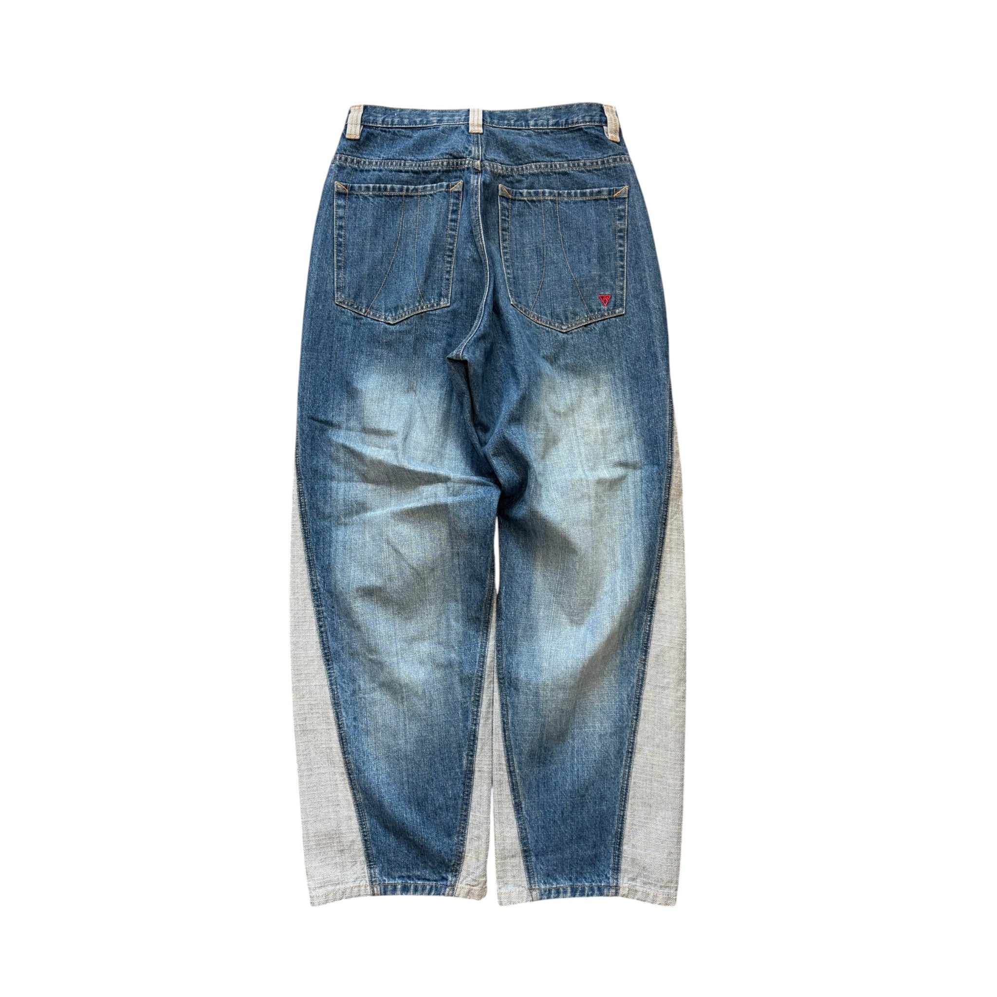 Vintage 2000s Vokal Patchwork Baggy Flare Denim Pants 32x32