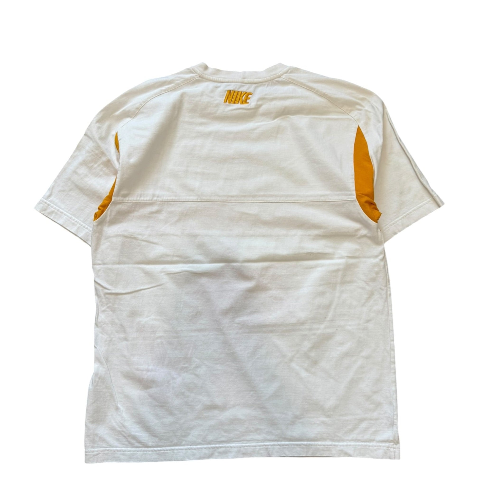 Vintage 2000s Nike Yellow Striped Gray Tag Shirt Large