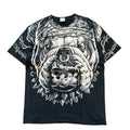 Vintage 2000s Bulldog All Over Print Liquid Blue Shirt LARGE