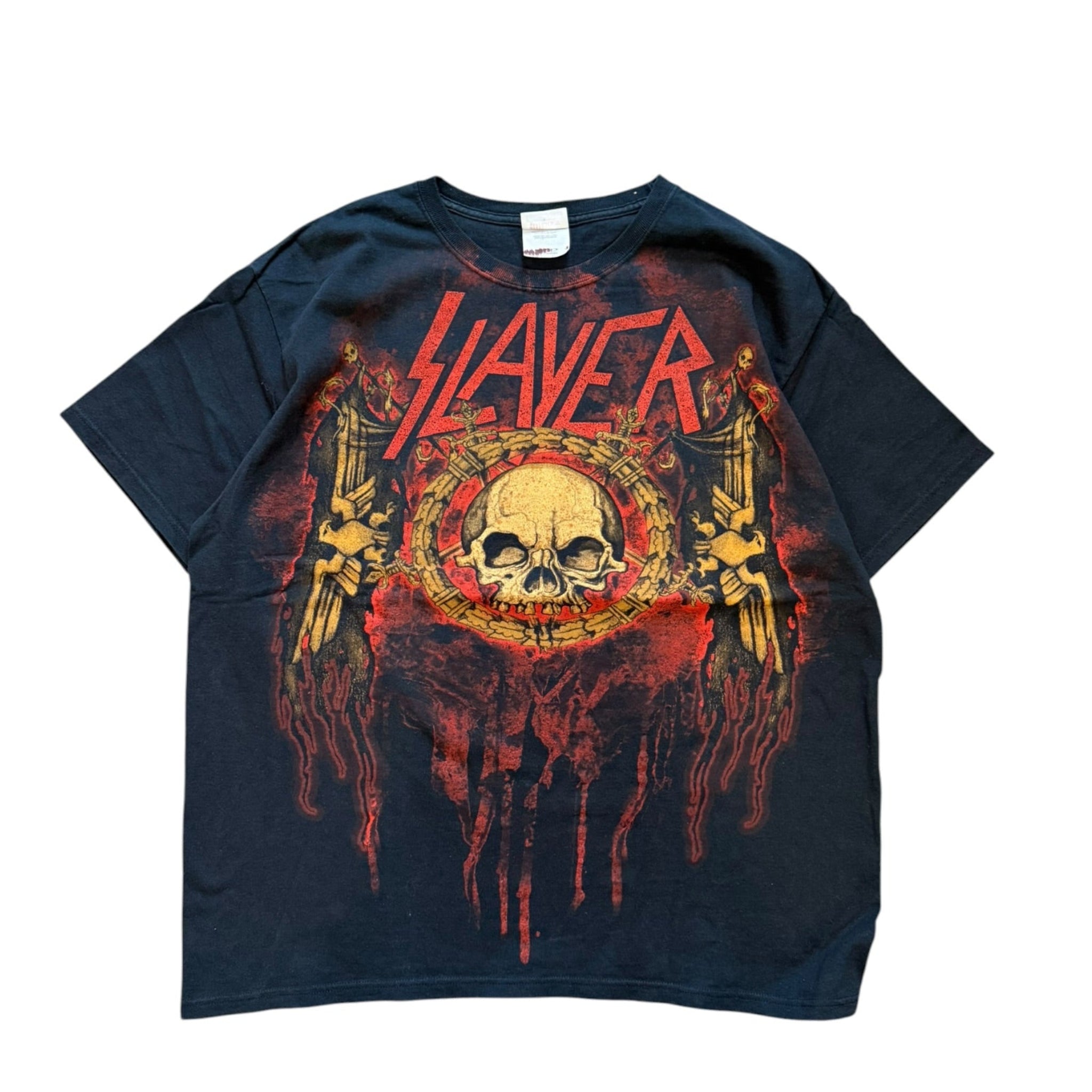 Vintage 2000s Slayer Heavy Metal Rock Skull Shirt LARGE