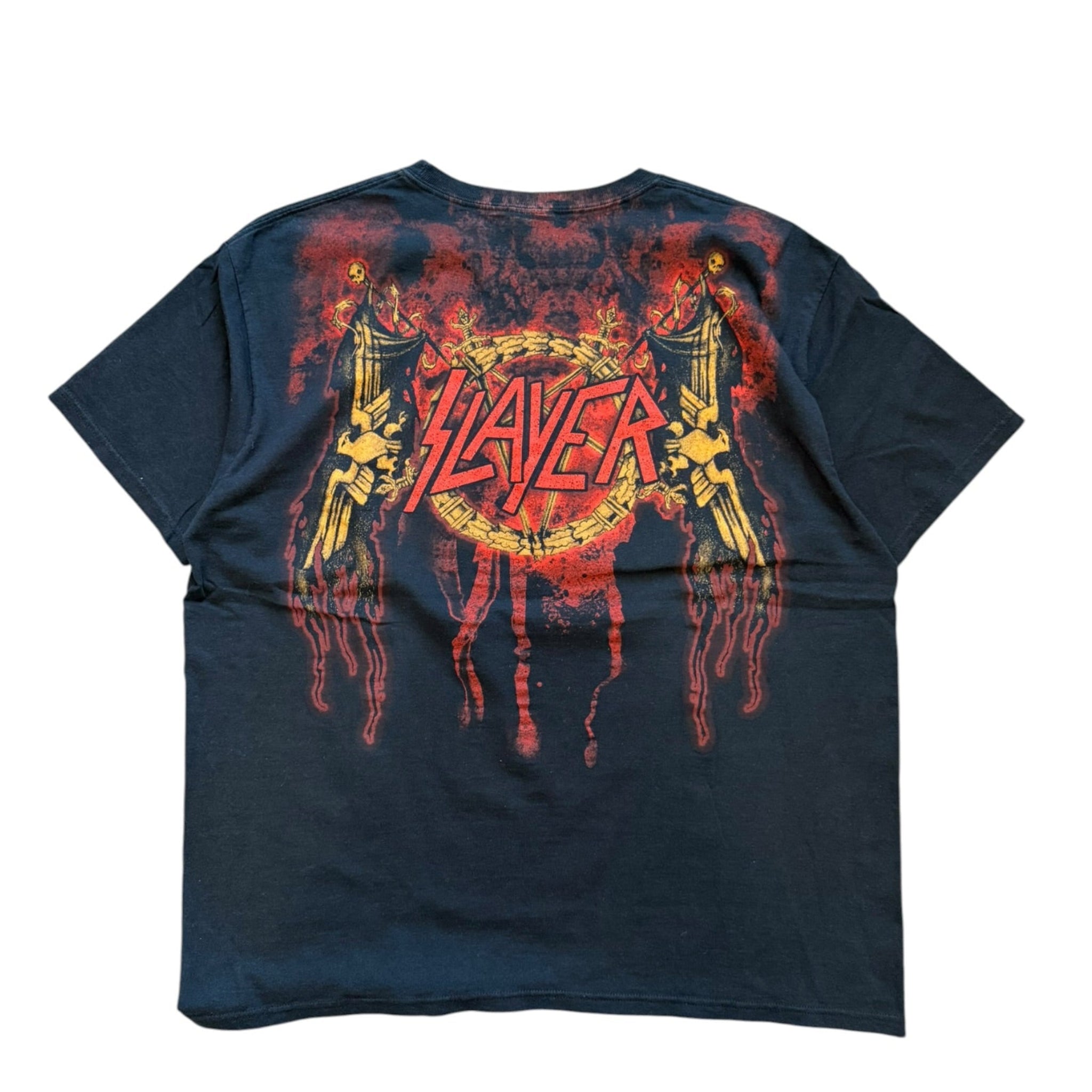 Vintage 2000s Slayer Heavy Metal Rock Skull Shirt LARGE