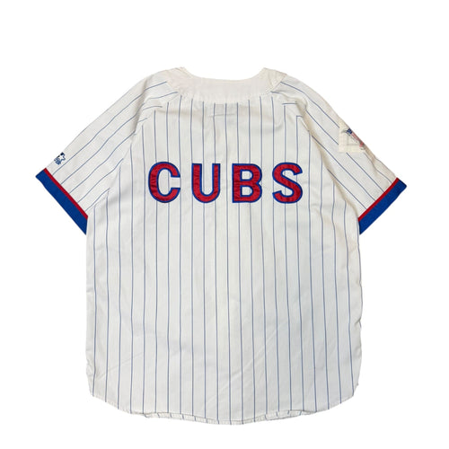 Vintage 1990s Chicago Cubs Pinstripe Starter Baseball White Jersey Large