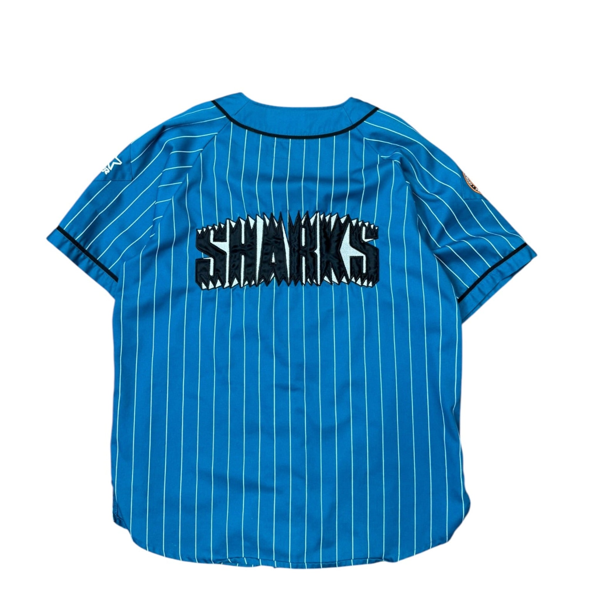 Vintage 1990s San Jose Sharks Pinstripe Starter Baseball Jersey Large