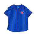 Vintage 1990s Chicago Cubs Pinstripe Starter Baseball Blue Jersey Large