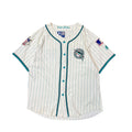 Vintage 1990s Florida Marlins Pinstripe Starter Baseball White Jersey Large