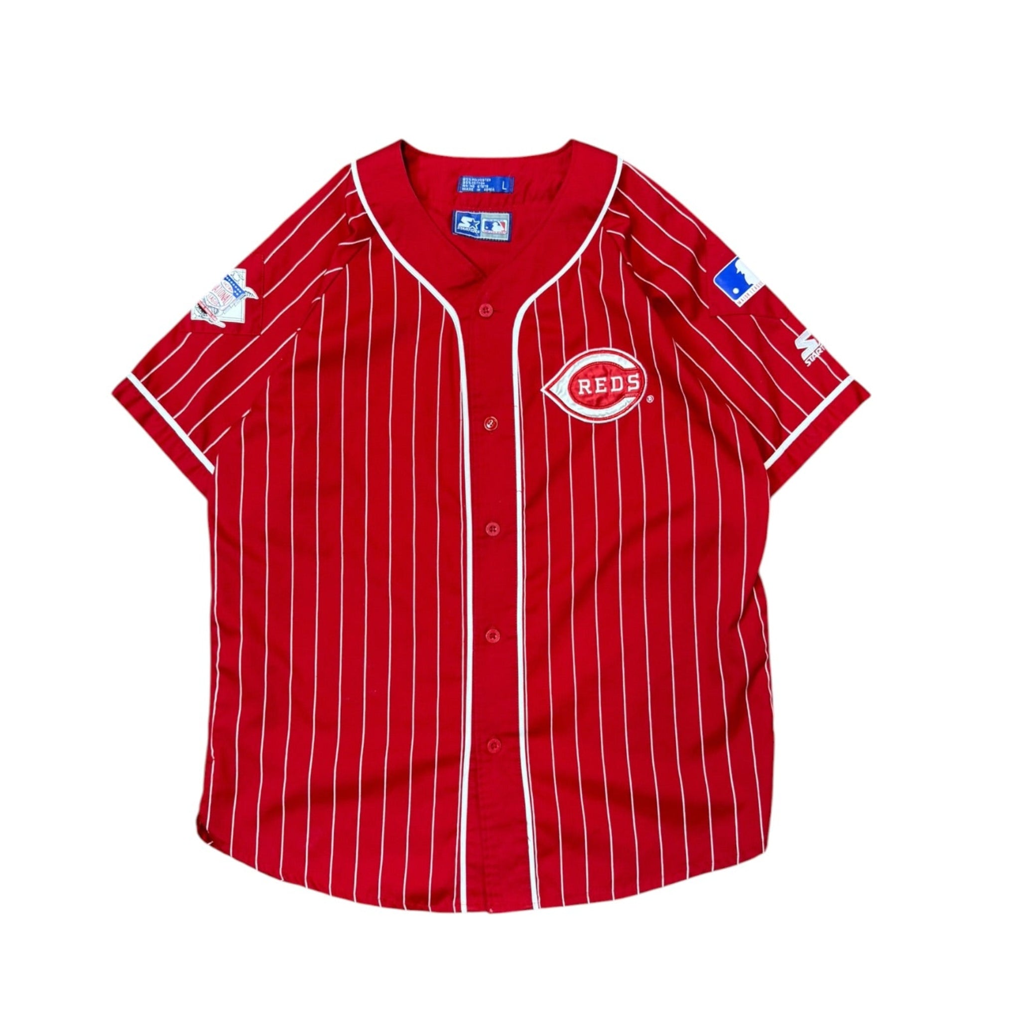 Vintage 1990s Cincinnati Reds Pinstripe Starter Baseball Jersey Large