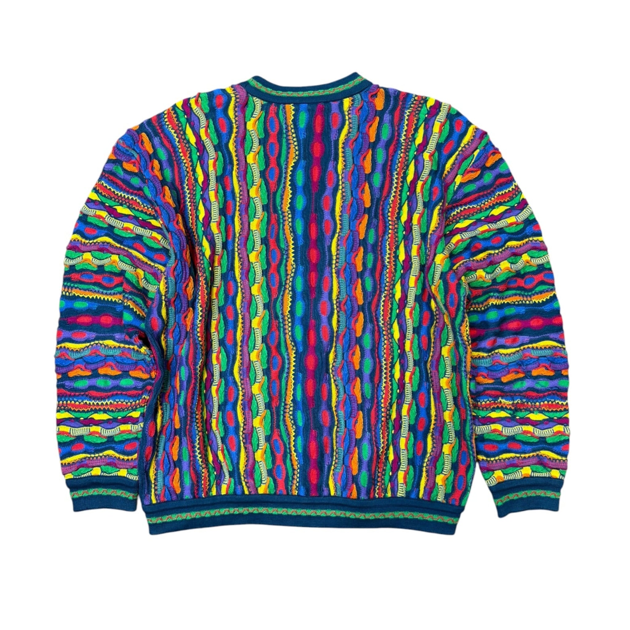 Vintage 1990s Coogi Multi Color Knit Crewneck Sweater Medium