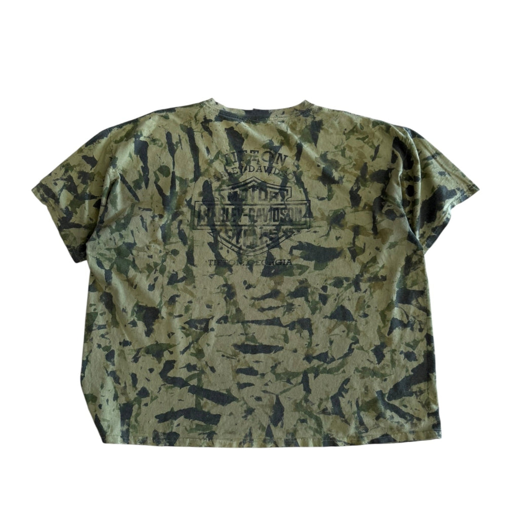 Vintage 2000s Harley Davidson Green Camo Shirt XXL