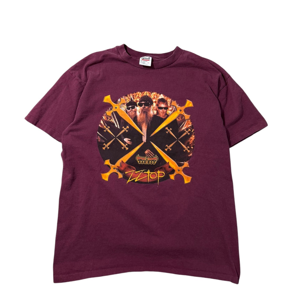 Vintage 1990s ZZ Top Tour Shirt Maroon Large