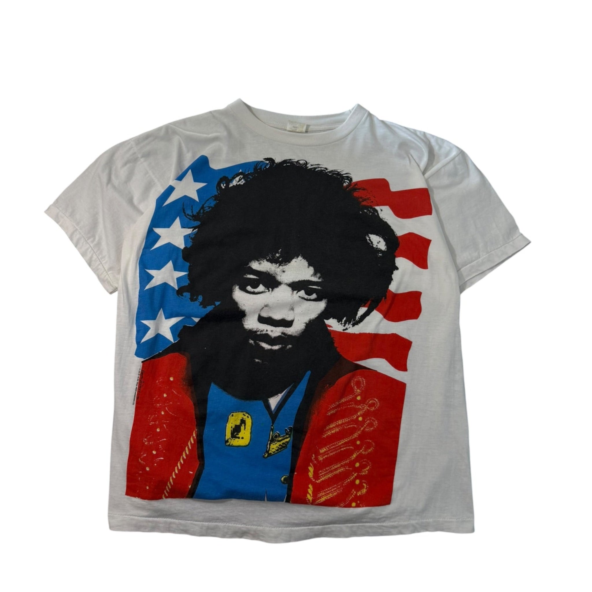 Vintage 1980s Jimi Hendrix American Flag Shirt XL
