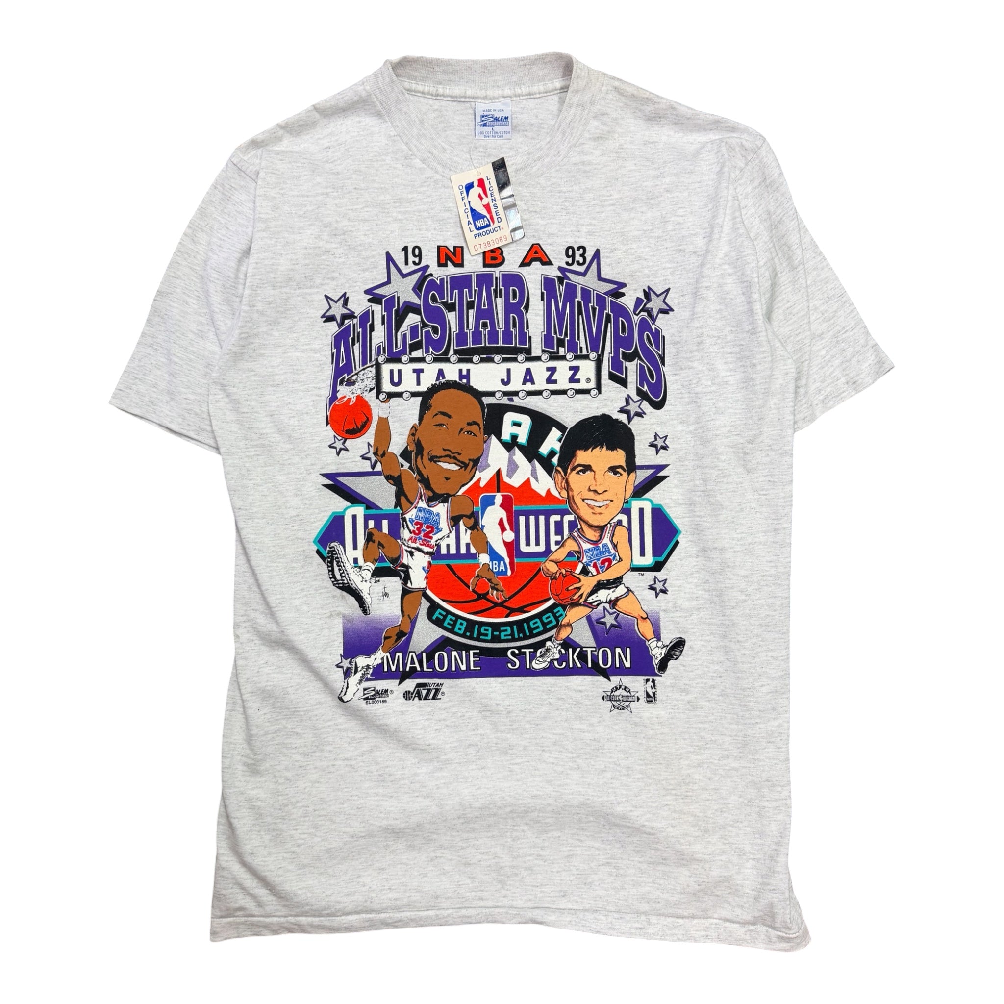 Vintage 1990s John Stockton Karl Malone Utah Jazz Shirt Large