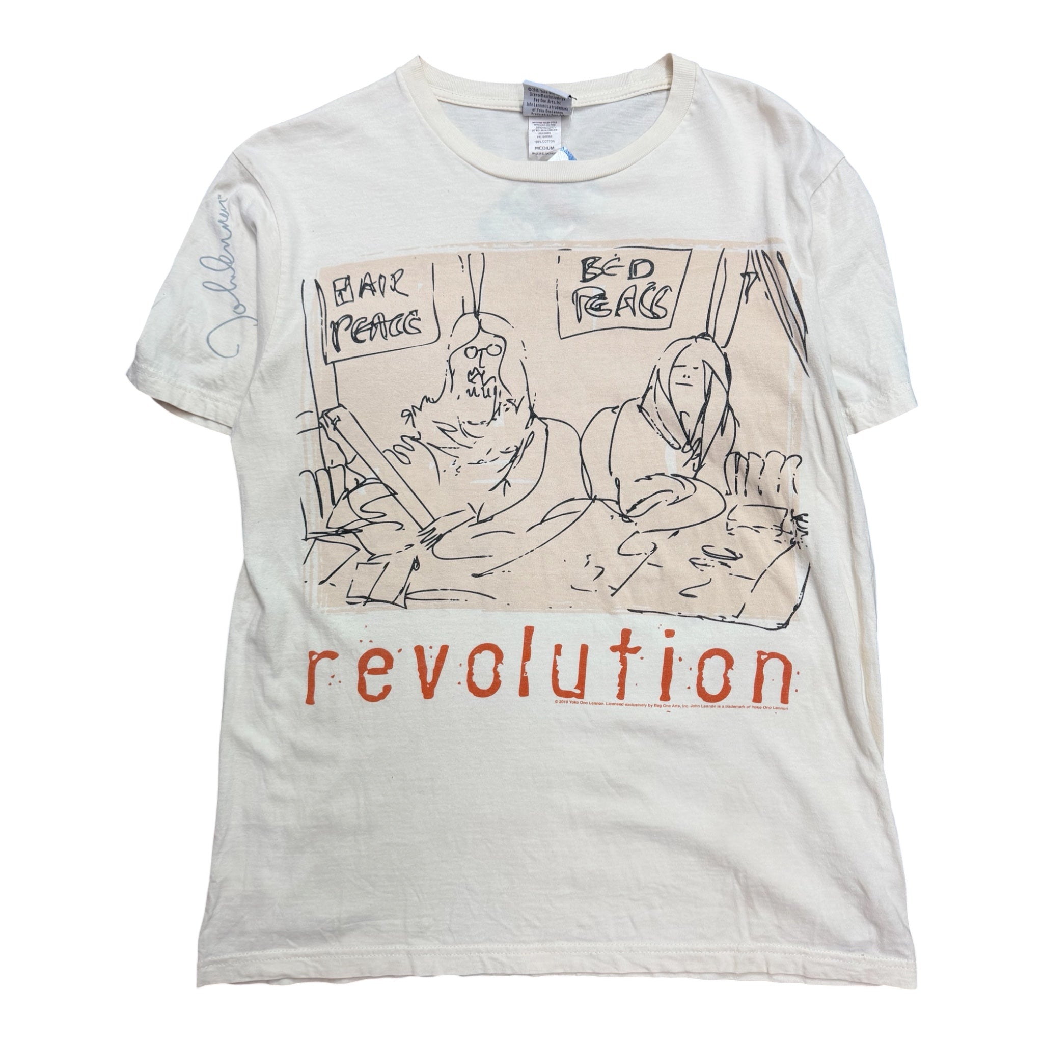 2010 John Lennon & Yoko Revolution Art Shirt Medium